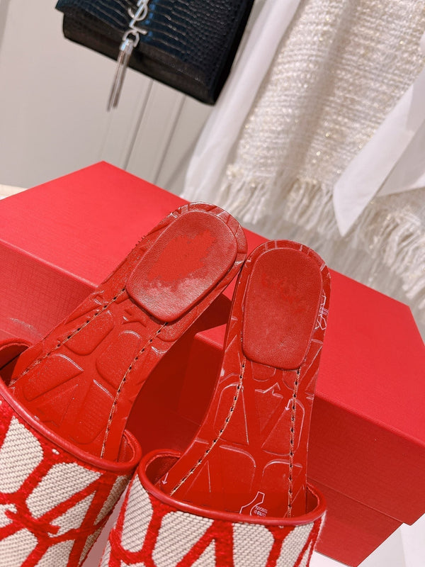 Toile Iconographe Slide Sandal Red Beige