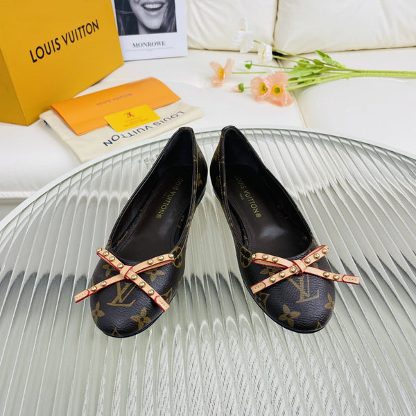 LV Nina Doll Shoes Dark Brown Monogram Cowhide
