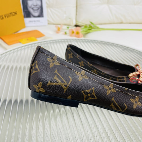 LV Nina Doll Shoes Dark Brown Monogram Cowhide