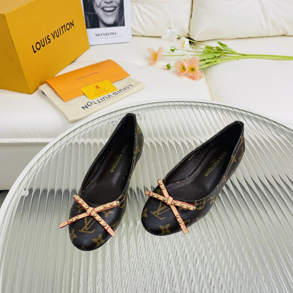 LV Nina Doll Shoes Dark Brown Monogram Cowhide