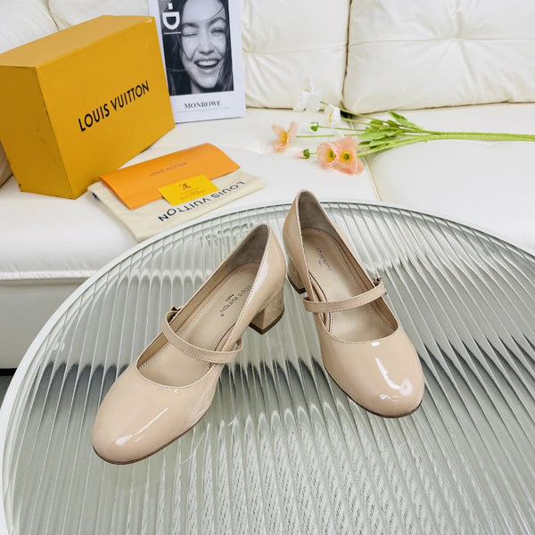 LV Medium-Heel 35mm Pumps Beige Lambskin