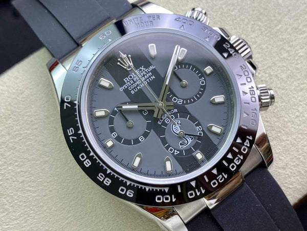 DAYTONA 40 BLACK CERAMIC BEZEL CUSTOM ELEANOR DIAL RUBBER STRAP