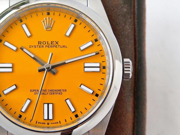 OYSTER PERPETUAL 41 STAINLESS STEEL YELLOW DIAL