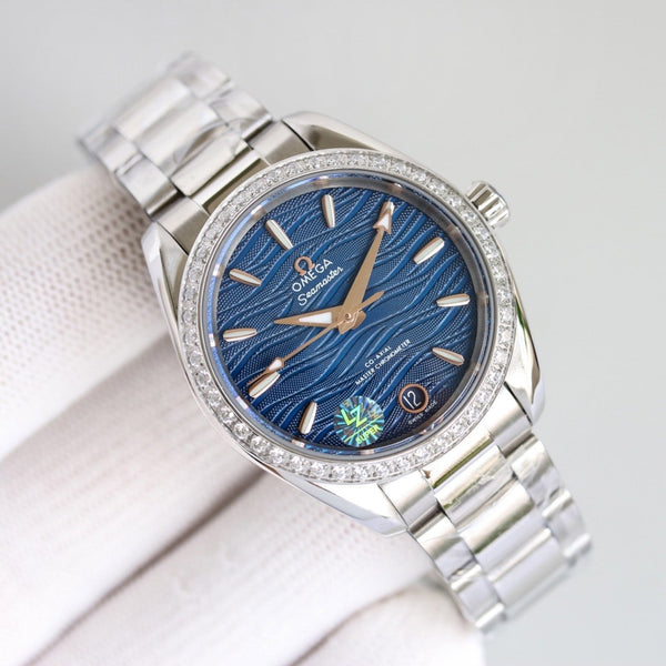 AQUA TERRA 150M CO-AXIAL 34MM STAINLESS STEEL BLUE DIAL
