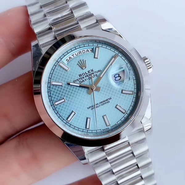 DAY-DATE 41MM STAINLESS STEEL ICE BLUE DIAL
