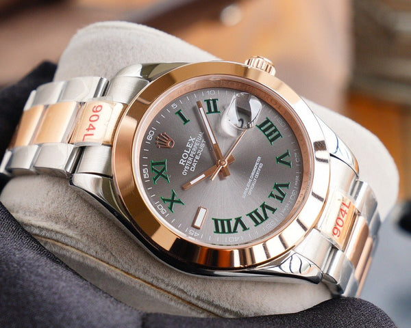 DATEJUST 41MM SMOOTH BEZEL WIMBLEDON DIAL