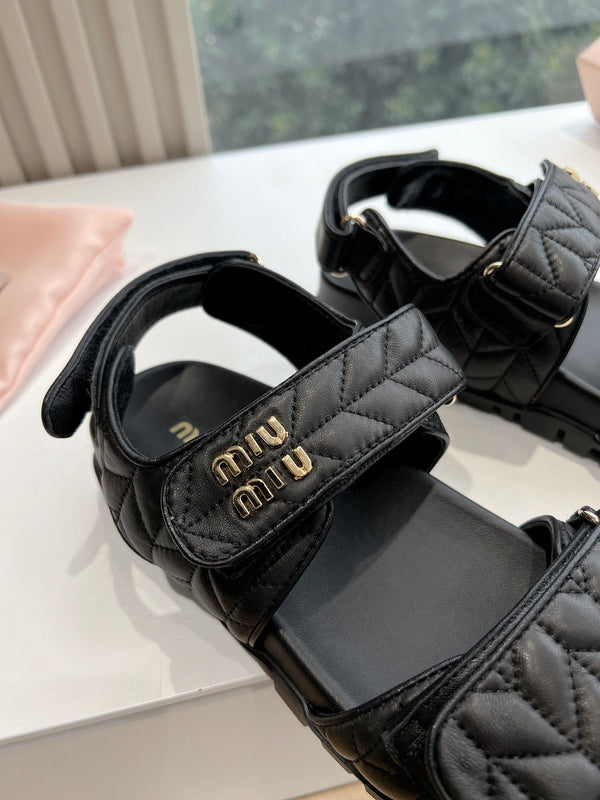 sandalo miu dad in vitello nero