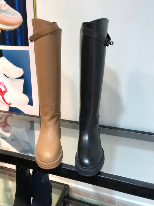 HM Black Leather Jumping High Boots