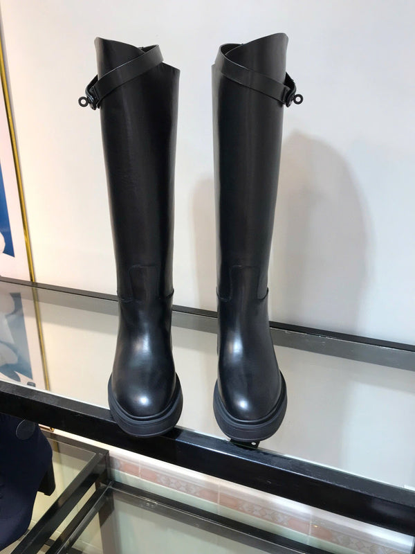 HM Black Leather Jumping High Boots