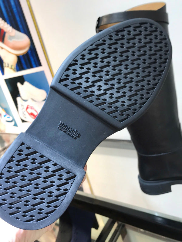 HM Black Leather Jumping High Boots