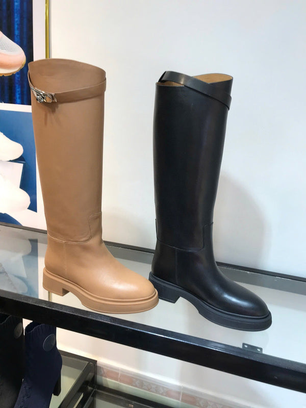 HM Black Leather Jumping High Boots