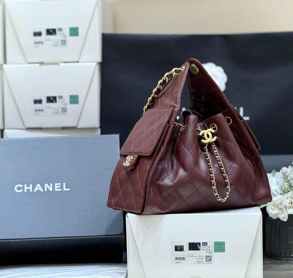 CC 25S Hobo Bag 25cm Burgundy Calfskin