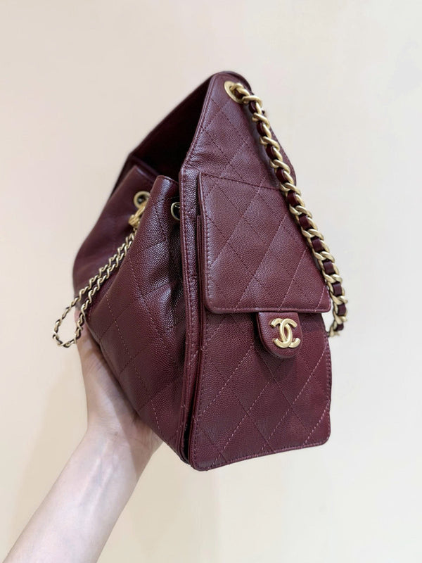 CC 25S Hobo Bag 25cm Burgundy Calfskin