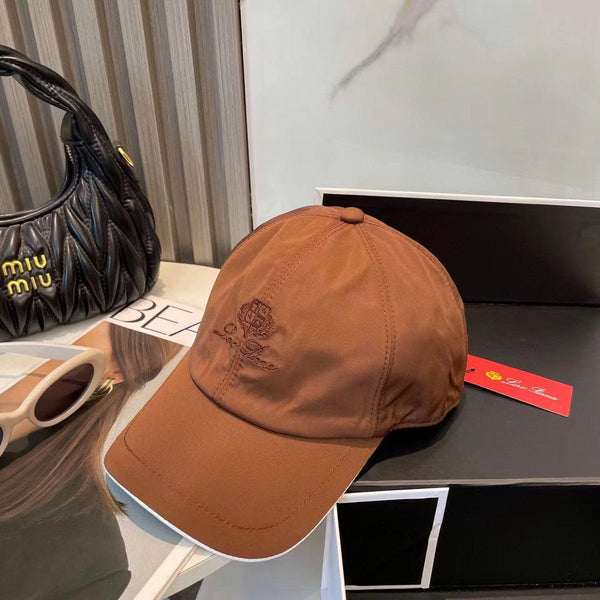 LP Baseball Cap in Brown Cotton