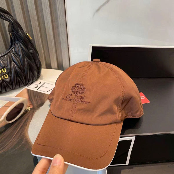 LP Baseball Cap in Brown Cotton