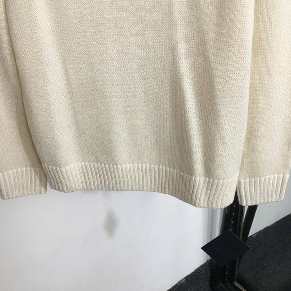 Prad Logo Crew-Neck Sweater in Bright Silk Blend Wool