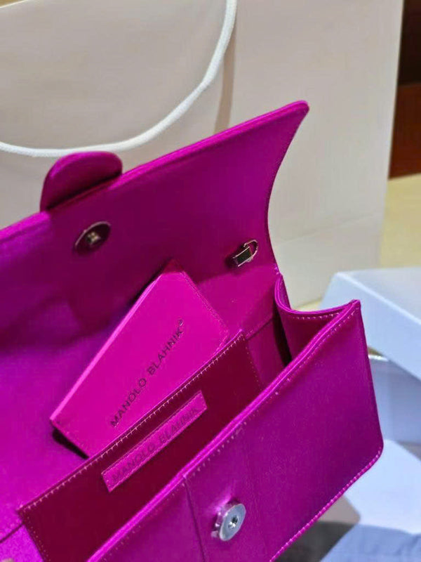 Manolo Capri embellished satin clutch in purple