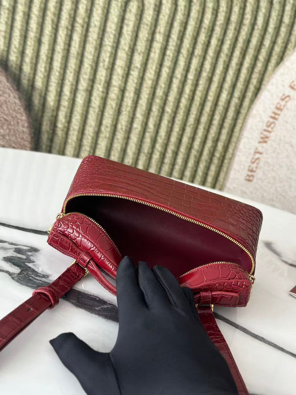 Extra Pocket L19 Burgundy Alligator Pattern Leather GHW