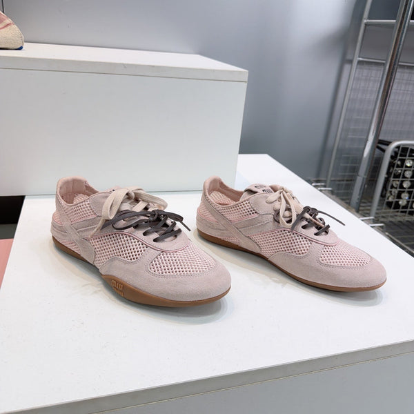 Miu 26s Sneakers Light Pink Mesh And Suede