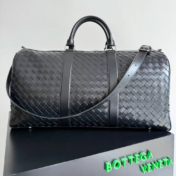 Borsone BV 25s Replica Bottega Veneta in pelle intrecciata nera