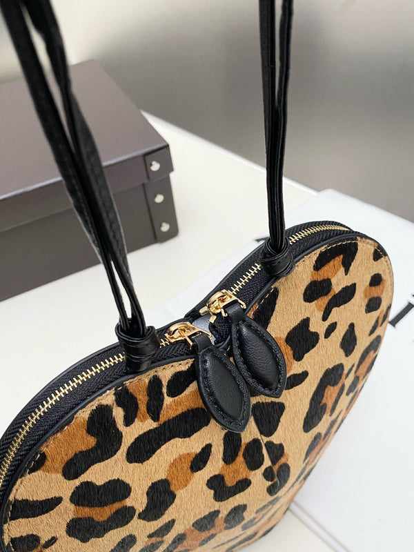 Alaia Le Coeur Bag Leo Pard-Printed Horsehair