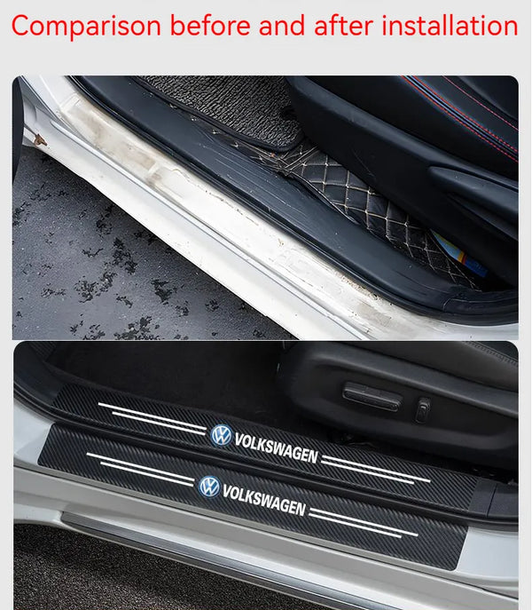 ( 4PCS ) Carbon Car Door Sills Stickers
