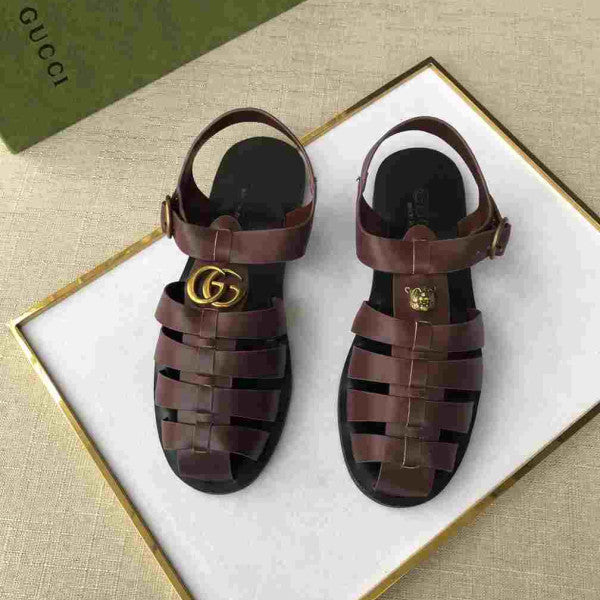 GG Men's Sandals Rubby Red Cowhide 743282