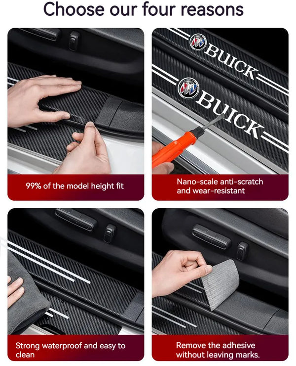 ( 4PCS ) Carbon Car Door Sills Stickers