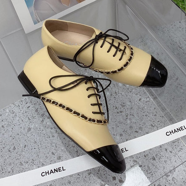 CC 2026 Oxfords Lace Up Loafers Cowhide 162108