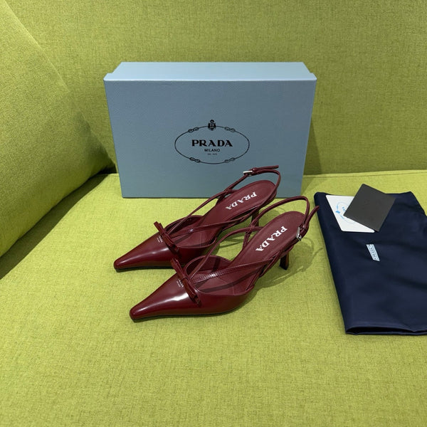Prad 2026 Pointed Toe Slingback 75mm Suede 148651