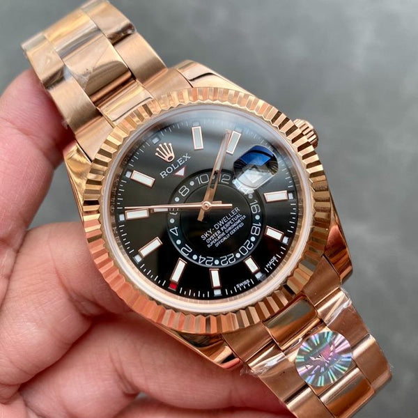SKY-DWELLER 42 ORO ROSA QUADRANTE NERO 