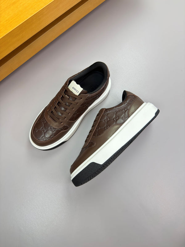 GG SNEAKER BROWN NAPPA LEATHER 194568