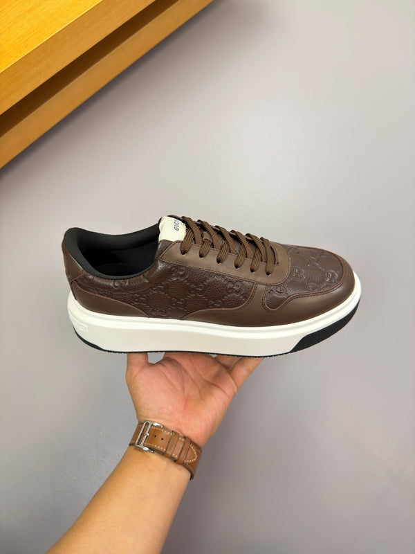 GG SNEAKER BROWN NAPPA LEATHER 194568