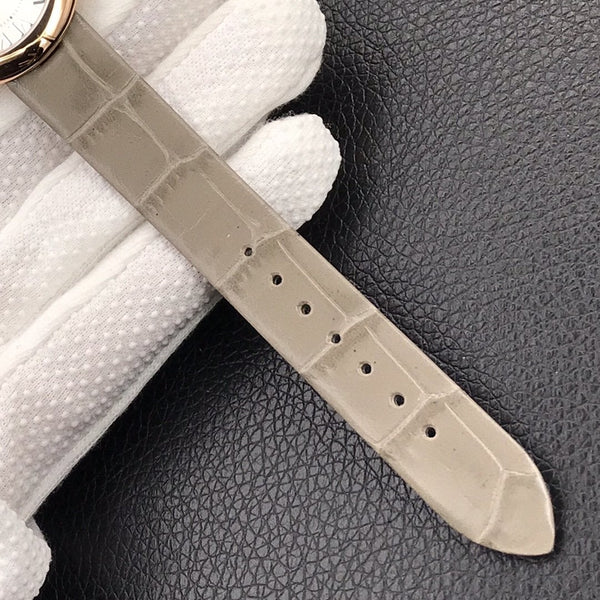 BALLON BLANC DE CARTIER ROSE GOLD CASE GREY LEATHER