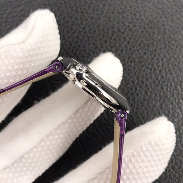 BALLON BLANC DE CARTIER QUARZO CASSA IN ACCIAIO PELLE VIOLA 