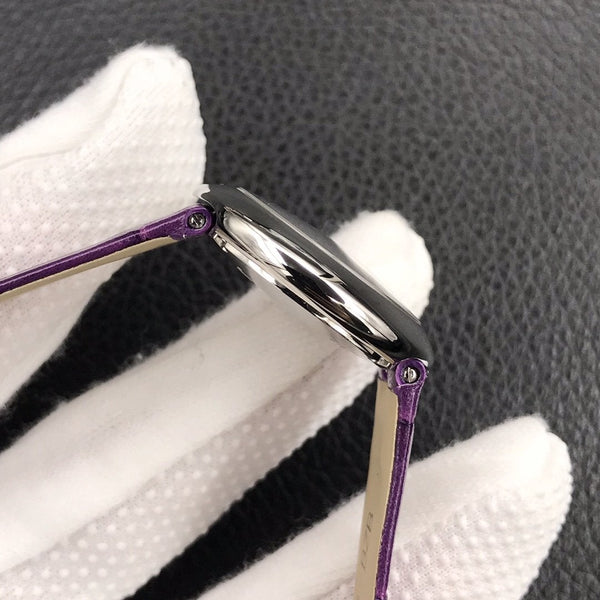 BALLON BLANC DE CARTIER QUARZO CASSA IN ACCIAIO PELLE VIOLA 