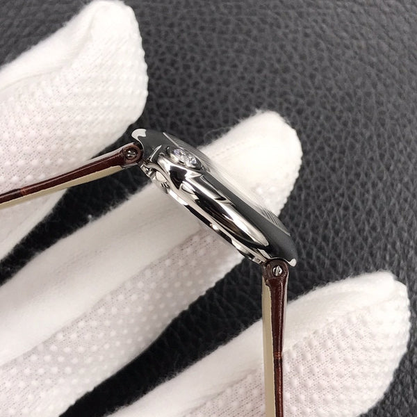 BALLON BLANC DE CARTIER QUARZO CASSA IN ACCIAIO PELLE MARRONE 