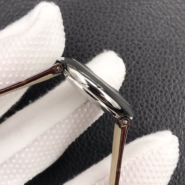 BALLON BLANC DE CARTIER QUARZO CASSA IN ACCIAIO PELLE MARRONE 