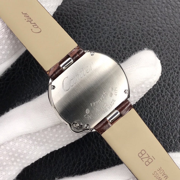BALLON BLANC DE CARTIER QUARZO CASSA IN ACCIAIO PELLE MARRONE 