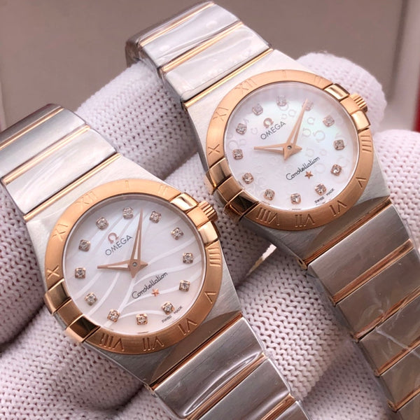 CONSTELLATION 27MM QUARZO LUNETTA ORO ROSA QUADRANTE MADREPERLA 