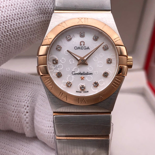 CONSTELLATION 27MM QUARZO LUNETTA ORO ROSA QUADRANTE MADREPERLA 