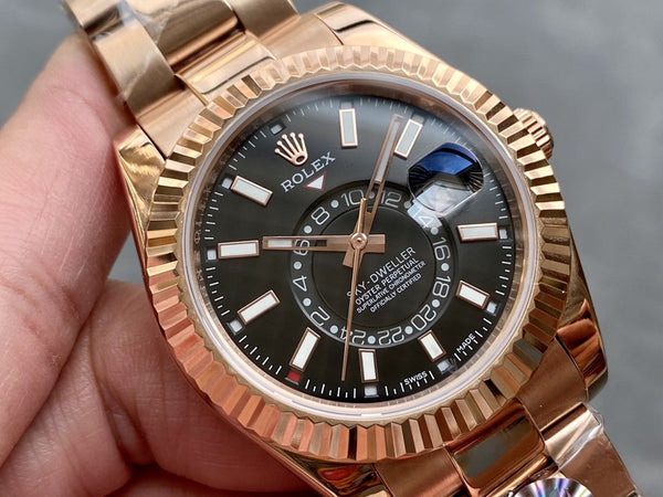 SKY-DWELLER 42 ORO ROSA QUADRANTE NERO 