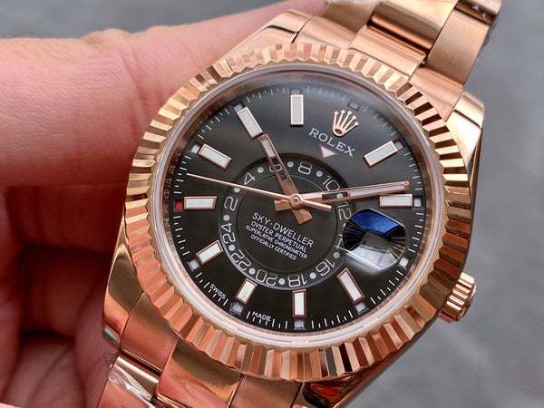 SKY-DWELLER 42 ORO ROSA QUADRANTE NERO 
