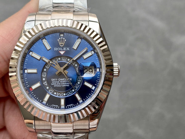 SKY-DWELLER 42 QUADRANTE BLU ACCIAIO BRACCIALE OYSTER 