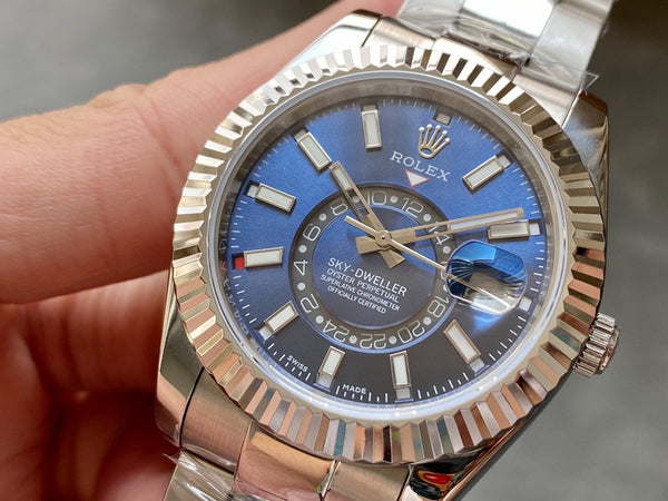 SKY-DWELLER 42 QUADRANTE BLU ACCIAIO BRACCIALE OYSTER 