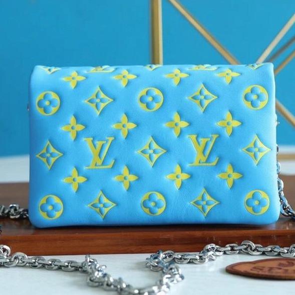 POCHETTE COUSSIN 20 MONOGRAMMA GIALLO VERDE MENTA 