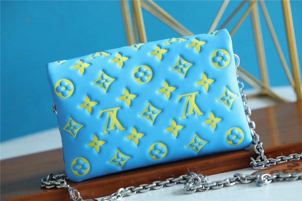 POCHETTE COUSSIN 20 MONOGRAMMA GIALLO VERDE MENTA 
