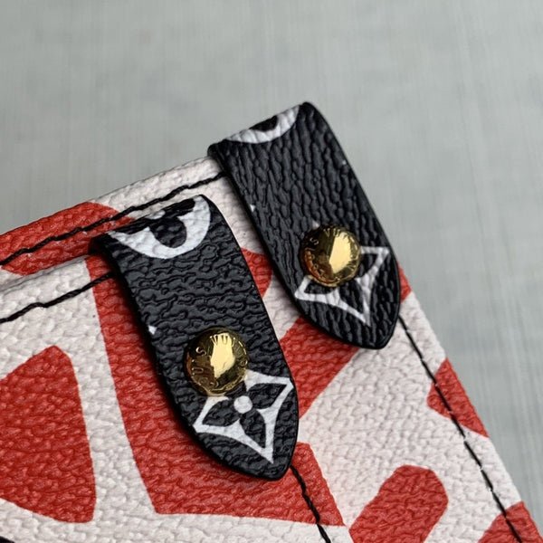 LV CRAFTY ONTHEGO GM TELA GIGANTE CON MONOGRAMMA CREMA E ROSSO