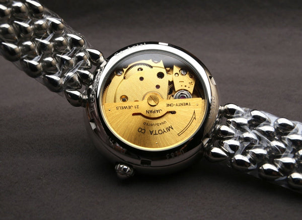 DEVILLE PRESTIGE 32MM STEEL DIAMOND BEZEL MOP DIAL