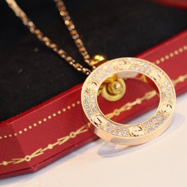 COLLANA LOVE REGOLABILE IN ORO ROSA 